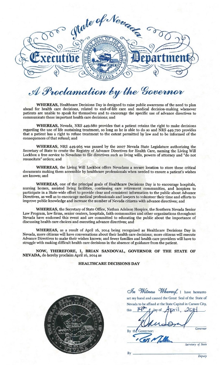 NHDD proclamation